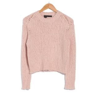 NEW 360 Cashmere Abbot Crew Neck Sweater in Adobe Pink